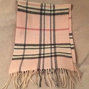 Pink Cashmink Acrylic Plaid Woven Winter Scarf NWT